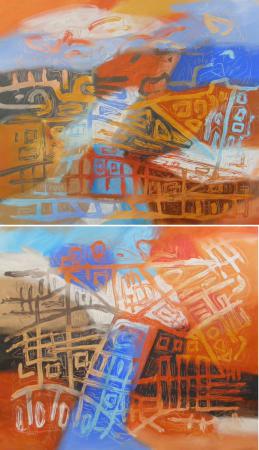 Barcelona II, diptych by Jacqueline Unanue